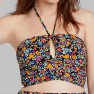 Floral halter crop top